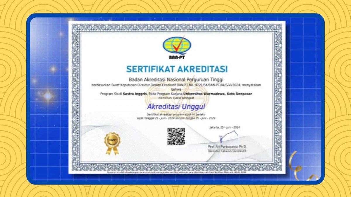 “Excellent” Accreditation for English Literature Study Program at Warmadewa University Undergraduate Program