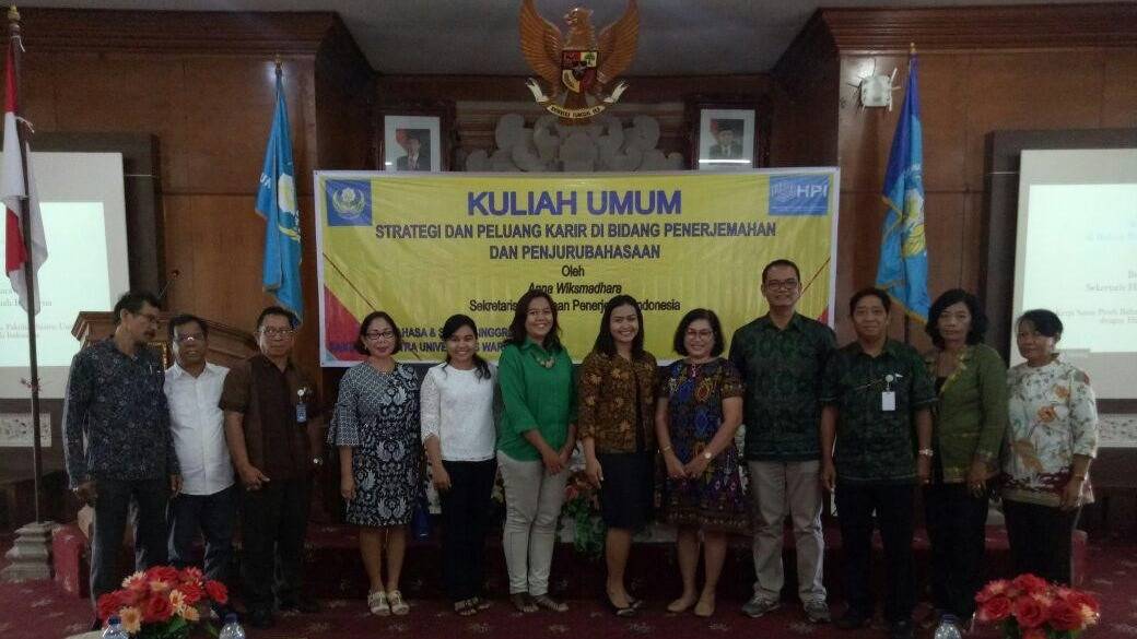 English Literature Study Program, Faculty of Letters, Universitas Warmadewa held a Public Lecture with the theme “Strategy and Career Opportunities in the Field of Translation and Interpretation”